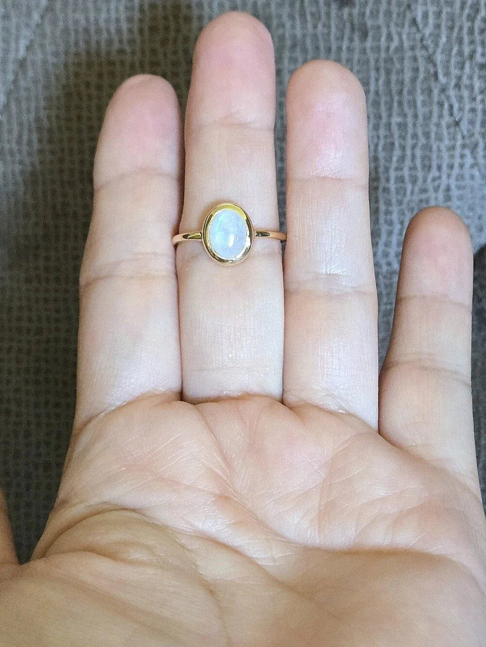 Shivam Rainbow🌈 Moonstone🌙 Ellipse Ring💍 - NWT